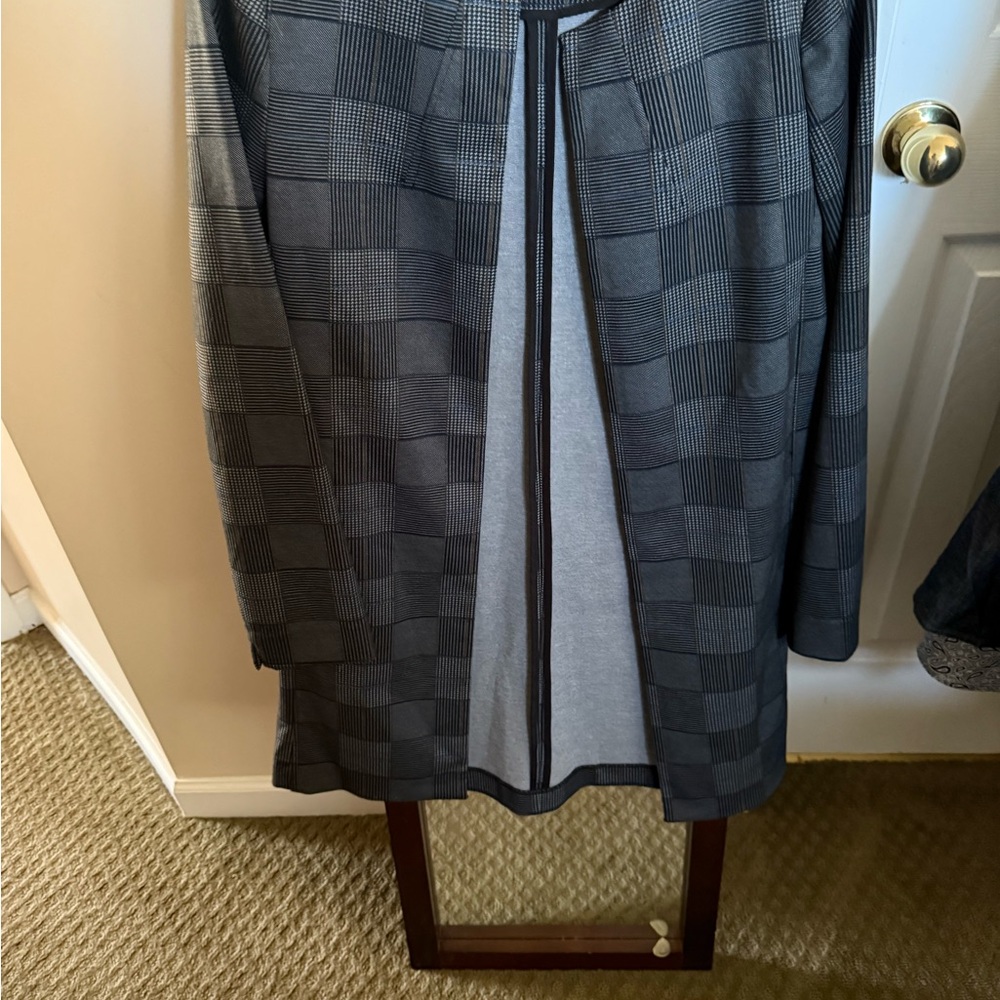 Amanda & Chelsea Black and Gray Plaid Jacket